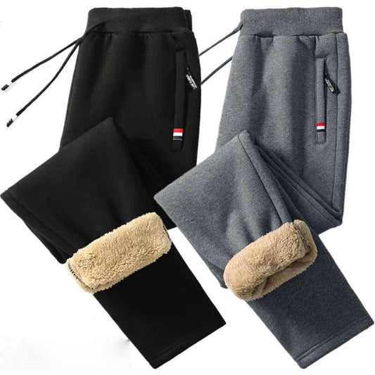 Winter Lambswool Warm Casual Pants Men's Fitness Jogging Sweatpants Male Solid Drawstring Bottoms Fleece Straight Trousers M - 5Xl - SHOWLU FASHION STORE