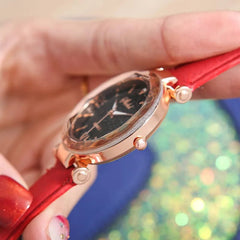 WOKAI high quality fashion casual women's belt Quartz Watch Lady student full diamond fashion vintage clock women - SHOWLU FASHION STORE