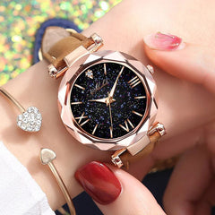 WOKAI high quality fashion casual women's belt Quartz Watch Lady student full diamond fashion vintage clock women - SHOWLU FASHION STORE