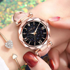 WOKAI high quality fashion casual women's belt Quartz Watch Lady student full diamond fashion vintage clock women - SHOWLU FASHION STORE