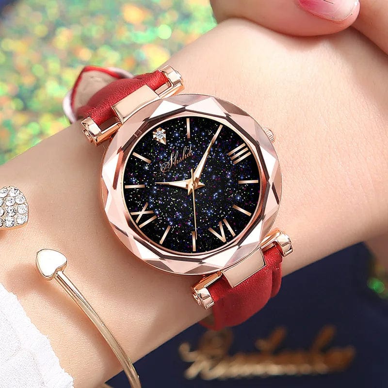 WOKAI high quality fashion casual women's belt Quartz Watch Lady student full diamond fashion vintage clock women - SHOWLU FASHION STORE