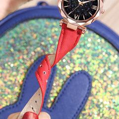 WOKAI high quality fashion casual women's belt Quartz Watch Lady student full diamond fashion vintage clock women - SHOWLU FASHION STORE