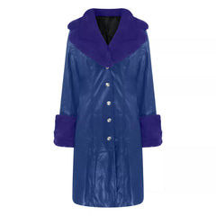 Women Coat Fashion Casual Solid Color Long Sleeve Pu Leather Fur Turn Down Collar Zipper Warm Autumn Winter - SHOWLU FASHION STORE