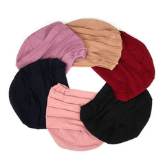 Women Cotton Slouch Beanie Chemo Cap Solid Color Bonnet Inner Hijabs Cap Muslim Head Wraps Femme Wrap Head Elastic Turban Hat - SHOWLU FASHION STORE