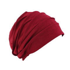 Women Cotton Slouch Beanie Chemo Cap Solid Color Bonnet Inner Hijabs Cap Muslim Head Wraps Femme Wrap Head Elastic Turban Hat - SHOWLU FASHION STORE