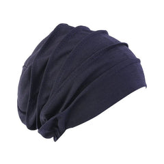 Women Cotton Slouch Beanie Chemo Cap Solid Color Bonnet Inner Hijabs Cap Muslim Head Wraps Femme Wrap Head Elastic Turban Hat - SHOWLU FASHION STORE