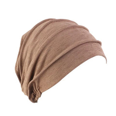 Women Cotton Slouch Beanie Chemo Cap Solid Color Bonnet Inner Hijabs Cap Muslim Head Wraps Femme Wrap Head Elastic Turban Hat - SHOWLU FASHION STORE