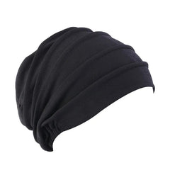 Women Cotton Slouch Beanie Chemo Cap Solid Color Bonnet Inner Hijabs Cap Muslim Head Wraps Femme Wrap Head Elastic Turban Hat - SHOWLU FASHION STORE
