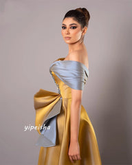 Women Elegant Off - the - shoulder A - line Party Dress Paillette /Sequins Floor length Satin Evening فساتين quinceanera - SHOWLU FASHION STORE