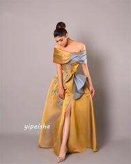 Women Elegant Off - the - shoulder A - line Party Dress Paillette /Sequins Floor length Satin Evening فساتين quinceanera - SHOWLU FASHION STORE