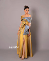 Women Elegant Off - the - shoulder A - line Party Dress Paillette /Sequins Floor length Satin Evening فساتين quinceanera - SHOWLU FASHION STORE
