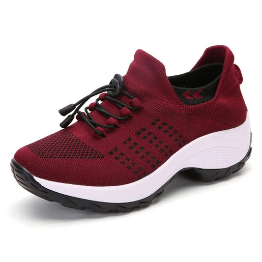 Women Fashion Sneaker for Walking Fitness Sport Shoes Chunky Platform Height Increasing Breathable Loafers Elastic Lady Trainers - SHOWLU FASHION STORE