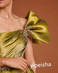 Women High Quality Strapless Ball Gown Prom Dress Floor Length Beading Bowknot Satin vestido de festas longo casamento - SHOWLU FASHION STORE