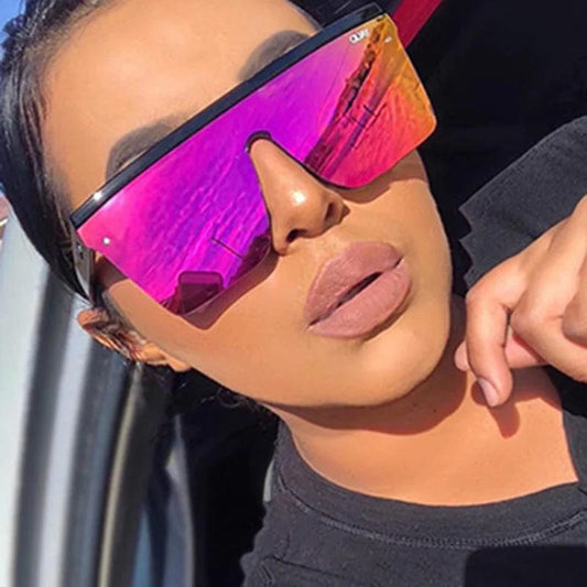 Women Oversized Square Sunglasses Men Vintage Big Frame Rectangle Sun Glasses Street Photo Driving Eyewear UV400 Gafas De Sol - SHOWLU FASHION STORE