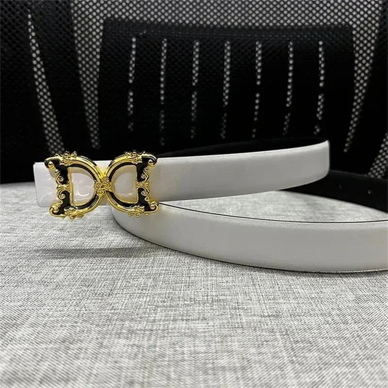 Women's Belt Luxury Brand Thick Double Sided Belt for Women Design Elegant 2.5cm Wide Female Belt - SHOWLU FASHION STORE