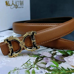 Women's Belt Luxury Brand Thick Double Sided Belt for Women Design Elegant 2.5cm Wide Female Belt - SHOWLU FASHION STORE