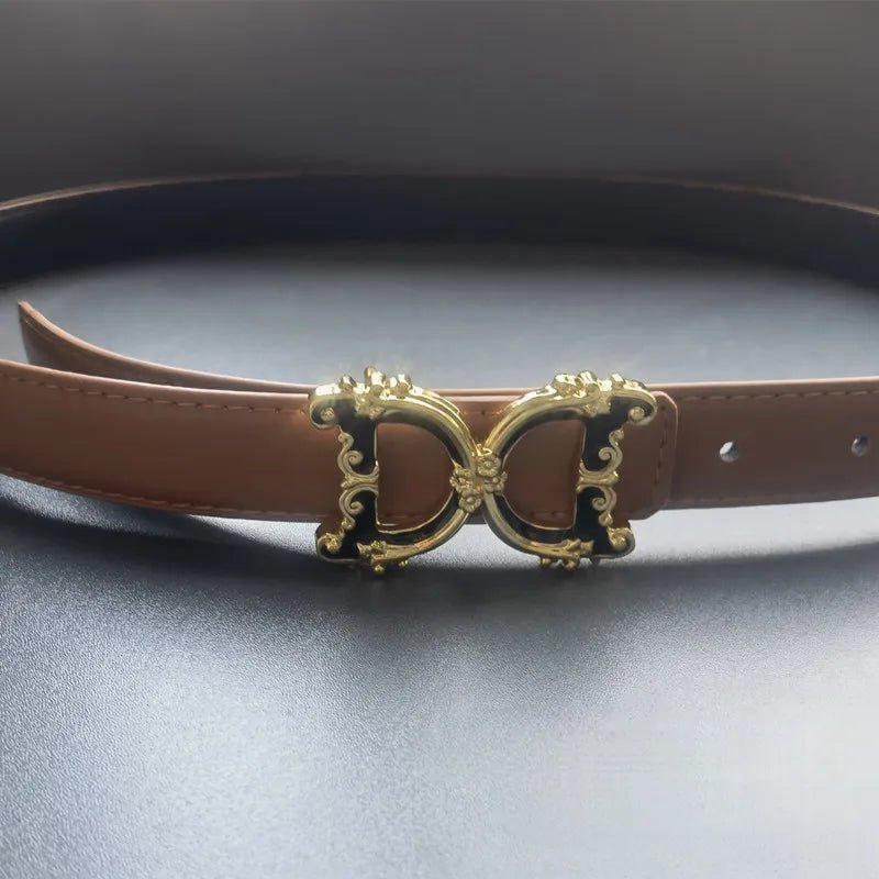 Women's Belt Luxury Brand Thick Double Sided Belt for Women Design Elegant 2.5cm Wide Female Belt - SHOWLU FASHION STORE