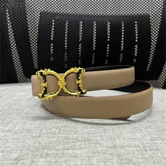 Women's Belt Luxury Brand Thick Double Sided Belt for Women Design Elegant 2.5cm Wide Female Belt - SHOWLU FASHION STORE