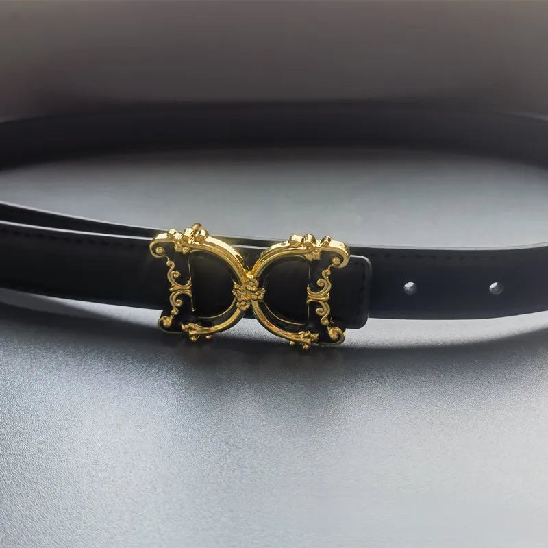 Women's Belt Luxury Brand Thick Double Sided Belt for Women Design Elegant 2.5cm Wide Female Belt - SHOWLU FASHION STORE