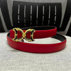 Women's Belt Luxury Brand Thick Double Sided Belt for Women Design Elegant 2.5cm Wide Female Belt - SHOWLU FASHION STORE