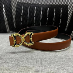 Women's Belt Luxury Brand Thick Double Sided Belt for Women Design Elegant 2.5cm Wide Female Belt - SHOWLU FASHION STORE
