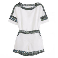 Women's Casual Cotton Suit 2022 New Summer Fashion High Waist And Off - shoulder Short Sleeve Top Wide Leg Shorts 2 Two Piece Set - SHOWLU FASHION STORE