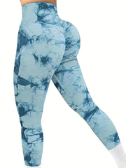 Women's Tie - Dye Seamless Peach Butt High Waist Butt Pants Stretch Fitness Yoga Pants - SHOWLU FASHION STORE