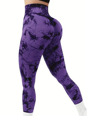 Women's Tie - Dye Seamless Peach Butt High Waist Butt Pants Stretch Fitness Yoga Pants - SHOWLU FASHION STORE