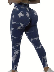 Women's Tie - Dye Seamless Peach Butt High Waist Butt Pants Stretch Fitness Yoga Pants - SHOWLU FASHION STORE