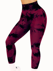 Women's Tie - Dye Seamless Peach Butt High Waist Butt Pants Stretch Fitness Yoga Pants - SHOWLU FASHION STORE