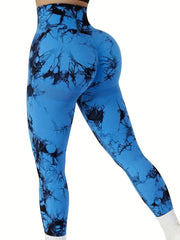 Women's Tie - Dye Seamless Peach Butt High Waist Butt Pants Stretch Fitness Yoga Pants - SHOWLU FASHION STORE