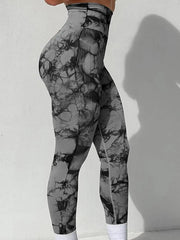Women's Tie - Dye Seamless Peach Butt High Waist Butt Pants Stretch Fitness Yoga Pants - SHOWLU FASHION STORE