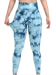 Women's Tie - Dye Seamless Peach Butt High Waist Butt Pants Stretch Fitness Yoga Pants - SHOWLU FASHION STORE