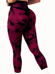 Women's Tie - Dye Seamless Peach Butt High Waist Butt Pants Stretch Fitness Yoga Pants - SHOWLU FASHION STORE