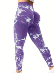 Women's Tie - Dye Seamless Peach Butt High Waist Butt Pants Stretch Fitness Yoga Pants - SHOWLU FASHION STORE
