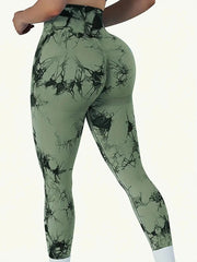 Women's Tie - Dye Seamless Peach Butt High Waist Butt Pants Stretch Fitness Yoga Pants - SHOWLU FASHION STORE
