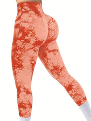 Women's Tie - Dye Seamless Peach Butt High Waist Butt Pants Stretch Fitness Yoga Pants - SHOWLU FASHION STORE