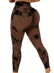Women's Tie - Dye Seamless Peach Butt High Waist Butt Pants Stretch Fitness Yoga Pants - SHOWLU FASHION STORE