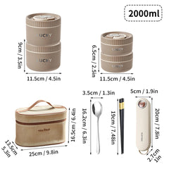 WORTHBUY Portable Sealed Thermal Lunch Box For Kids Stackable Microwave 304 Stainless Steel Bento Box Insulated Food Container - SHOWLU FASHION STORE