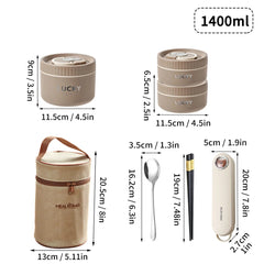 WORTHBUY Portable Sealed Thermal Lunch Box For Kids Stackable Microwave 304 Stainless Steel Bento Box Insulated Food Container - SHOWLU FASHION STORE