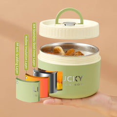 WORTHBUY Portable Sealed Thermal Lunch Box For Kids Stackable Microwave 304 Stainless Steel Bento Box Insulated Food Container - SHOWLU FASHION STORE