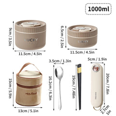 WORTHBUY Portable Sealed Thermal Lunch Box For Kids Stackable Microwave 304 Stainless Steel Bento Box Insulated Food Container - SHOWLU FASHION STORE