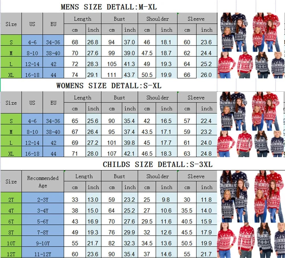 Xmas Pyjamas Family Mom and Daughter Matching Clothes Cotton Sweater Merry Christmas Print Matching Christmas Outfits for Family - SHOWLU FASHION STORE