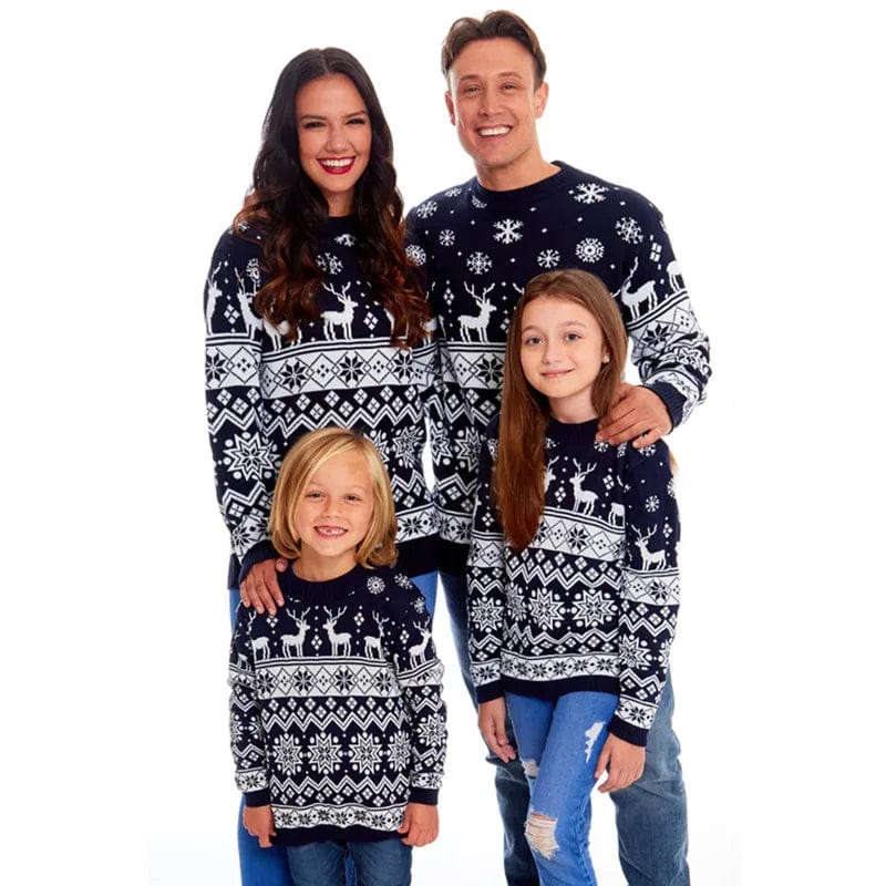 Xmas Pyjamas Family Mom and Daughter Matching Clothes Cotton Sweater Merry Christmas Print Matching Christmas Outfits for Family - SHOWLU FASHION STORE
