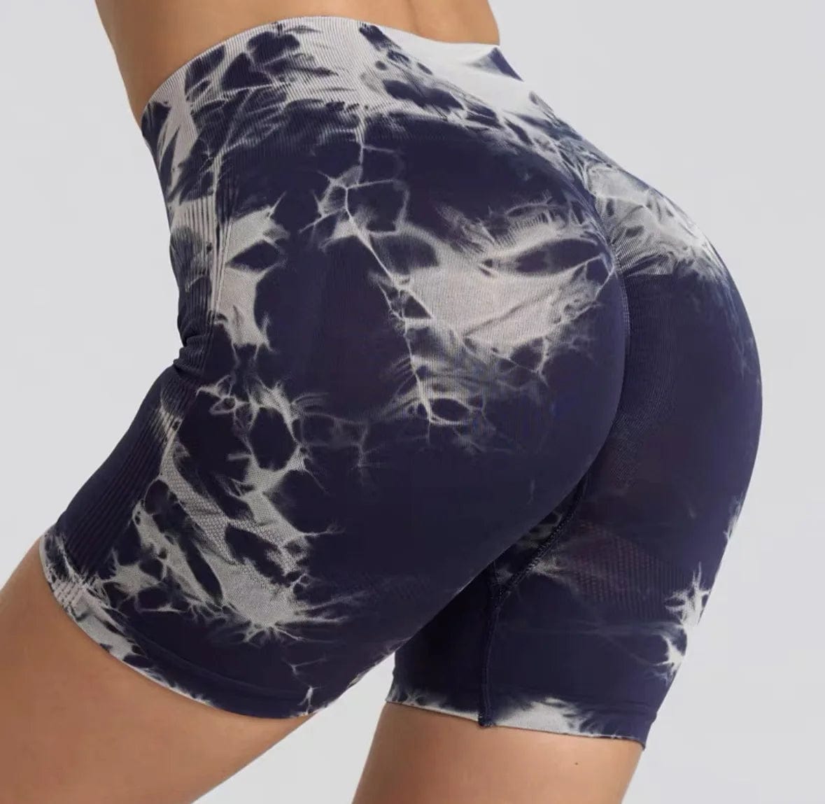 Yoga Basic Tie - Dye Shorts, Butt Lift, Tummy Control, High Waist Sports Yoga Leggings Booty Shorts - SHOWLU FASHION STORE