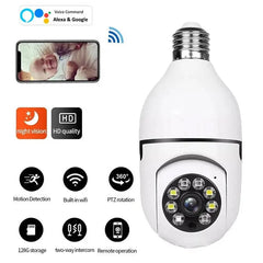 Showlu Fashion Store 0 5G Bulb E27 Surveillance Camera Full Color Night Vision Automatic Human Tracking Zoom Indoor Security Monitor Wifi Camera