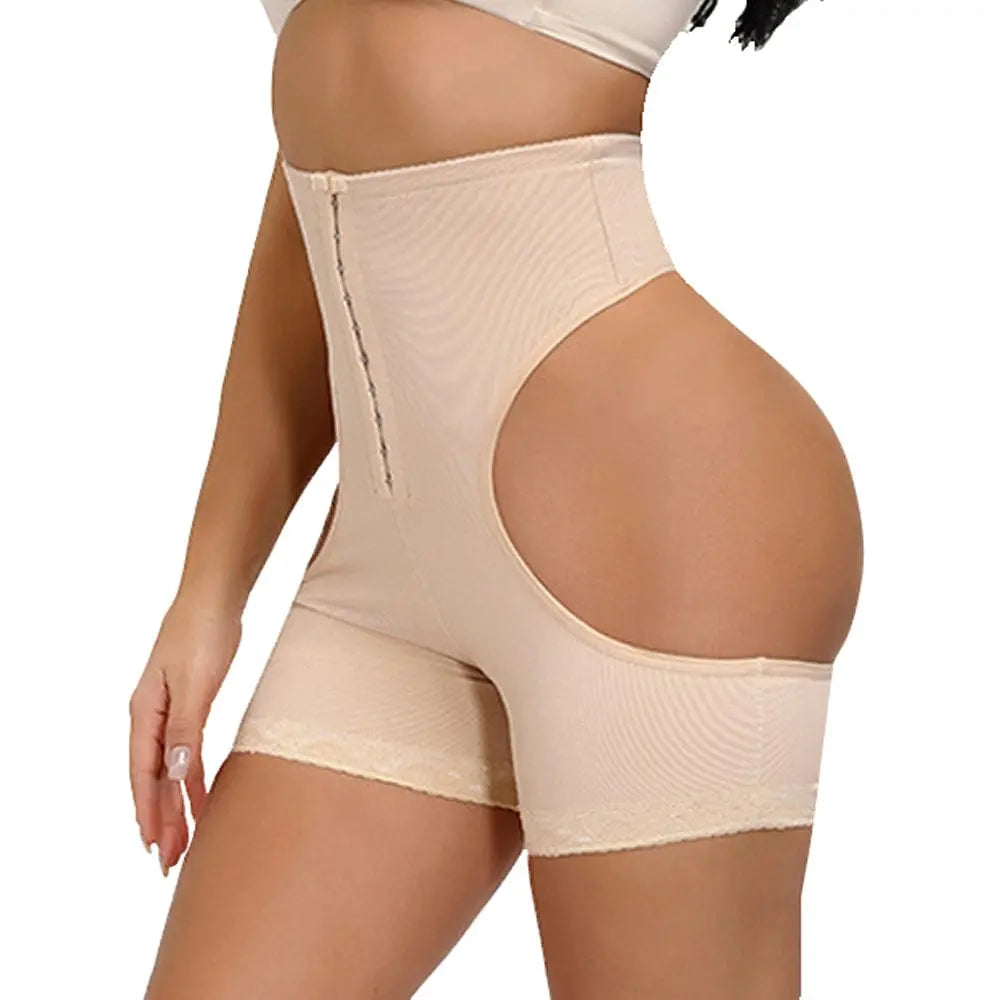 Showlu Fashion Store M / WE2466-Nude Body Shapers Butt Lifter Faja Plus Size Slimming Tummy Control Lace Decorated Padded Panties For Women