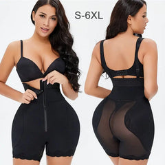 Showlu Fashion Store M / WE2573-Black Body Shapers Butt Lifter Faja Plus Size Slimming Tummy Control Lace Decorated Padded Panties For Women