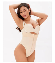 Showlu Fashion Store L / Champagne High Waist Brief Tummy Control Panties Thong Waist Trainer Body Shaper Strap Slimming Tummy Shapewear Panty Thong With Zipper