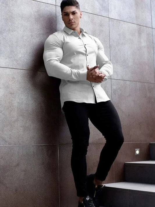 Long Sleeve Workout Clothes Muscle - Free and Opaque Men's Shirt - SHOWLU FASHION STORE